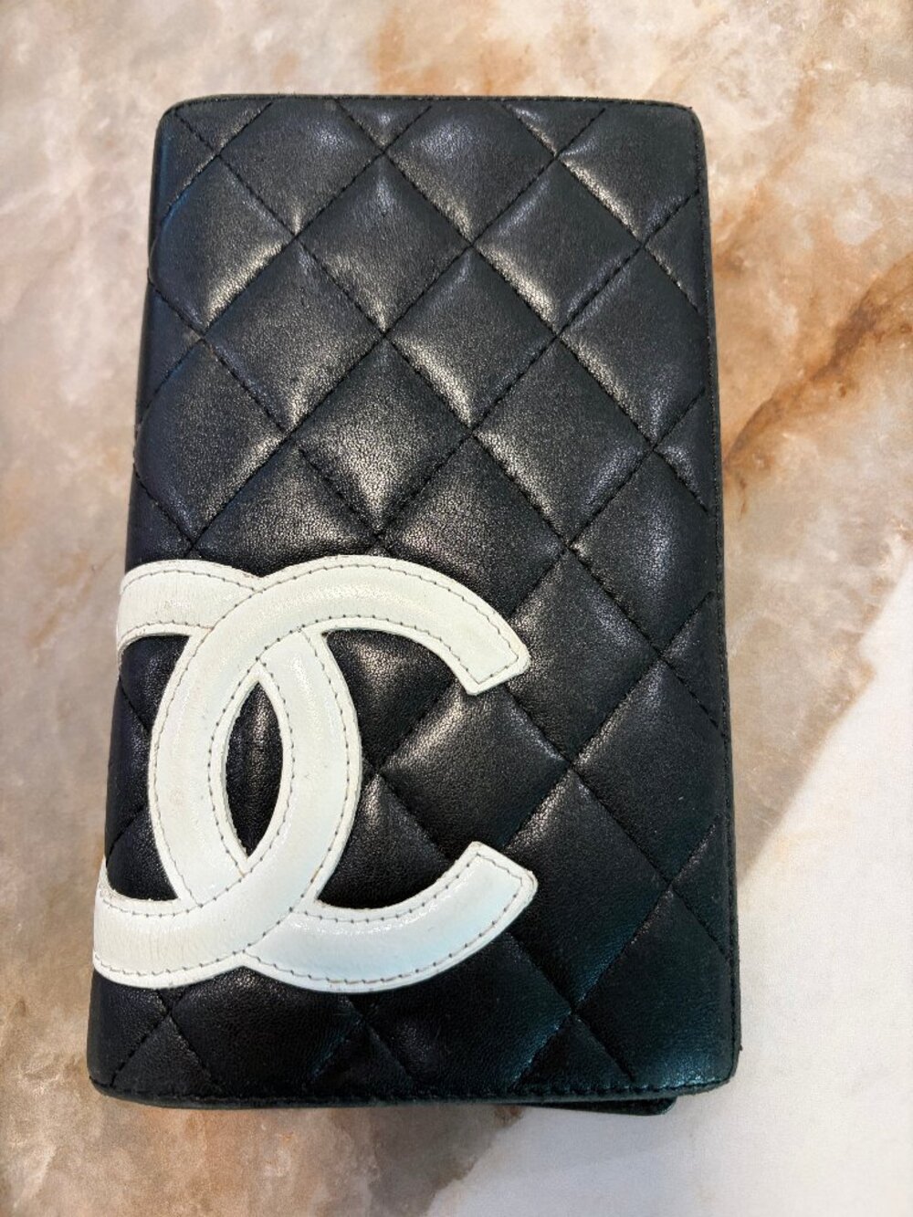 Chanel Cambon Black Quilted Leather Long Wallet – Pink Interior